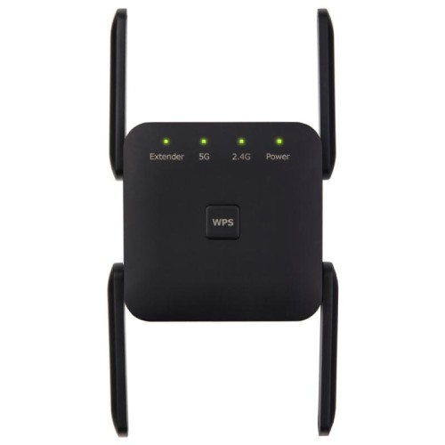 Il ripetitore ripetitore extender WiFi 1200Mbps 2.4G / 5G supporta la porta Ethernet nera con spina americana