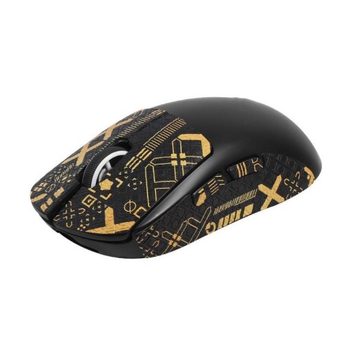 Per Logitech GPW 2-Generation Mouse Gli adesivi antiscivolo assorbono la pasta del sudore, Colore: Nero/Oro Stampa Mezzo contorno