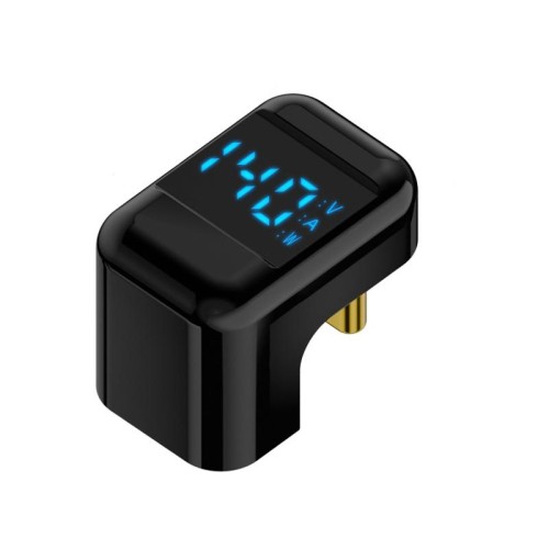 Adattatore di tipo C con display digitale a U, gomito da 180 gradi, adattatore da 140 W a 4,0 pollici (nero chiaro)