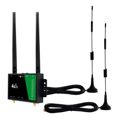 Router wireless 4G con antenna di estensione staccabile, rete di monitoraggio LTE, hotspot WiFi, spina UE (nero)