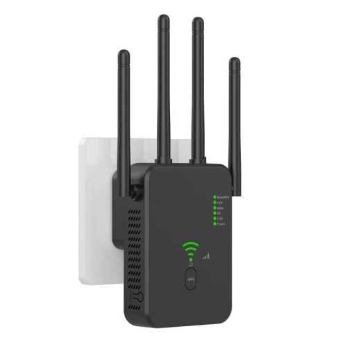 Urant U10 300Mbps 2.4G Ripetitore Wireless Amplificatore di Segnale WiFi con 4 Antenne Spina UE Nero