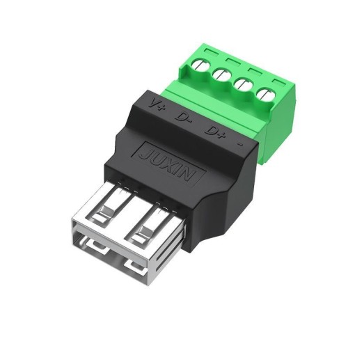 Adattatore spina USB2.0 JUXIN tipo A a connettore a morsetto a vite a 4 pin, specifiche: femmina