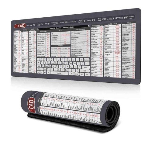 Tappetino per mouse da scrivania con tasti di scelta rapida, antiscivolo, per ufficio, con comandi per computer, 300x700x3 mm (n. 7)