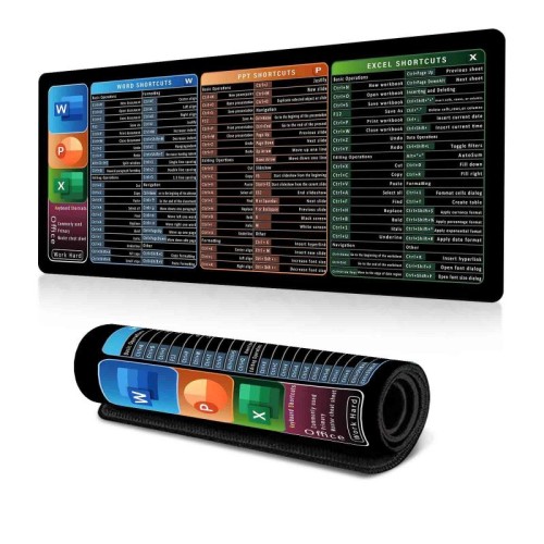 Tappetino per mouse da scrivania con scorciatoia da tastiera, antiscivolo, per ufficio, con comandi per computer, 300x800x2 mm (n. 3)