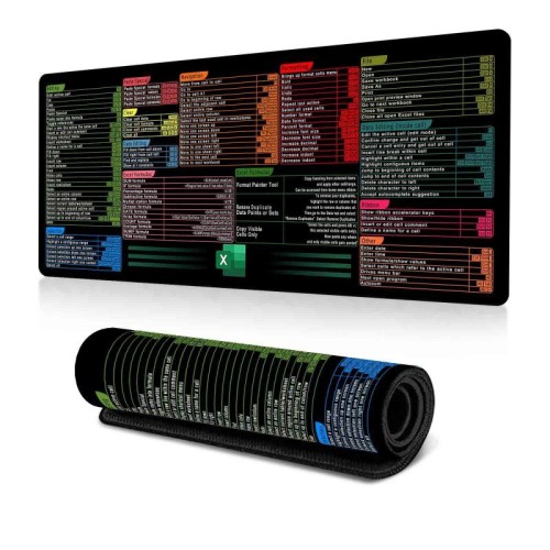 Tappetino per mouse da scrivania con tasti di scelta rapida, antiscivolo, per ufficio, con comandi per computer, 300x800x2 mm (n. 27)