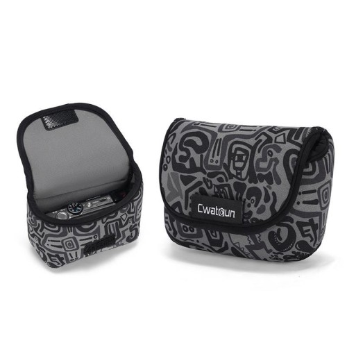 Borsa per fotocamera Cwatcun D200, piccola, antigraffio, resistente all'usura, portatile (nera)