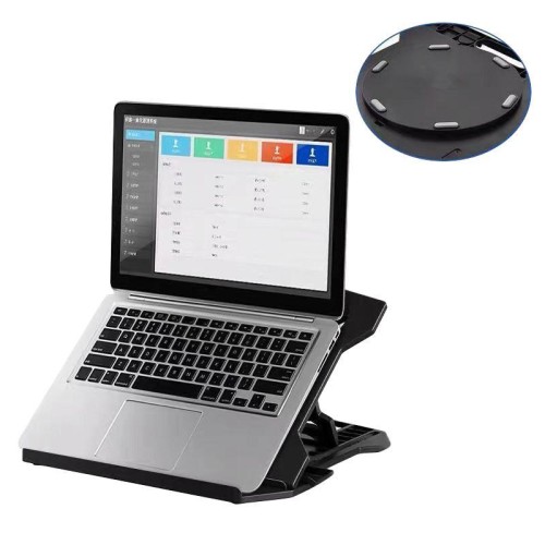 Supporto per laptop regolabile a 8 livelli NUOXI N2, con giradischi (nero)