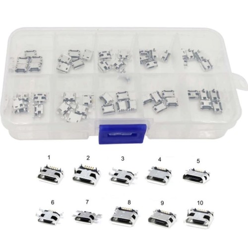 Kit 50pz microUSB  per MP3/4/5 Lenovo ZTE Huawei Samsung SONY Xiaomi HTC