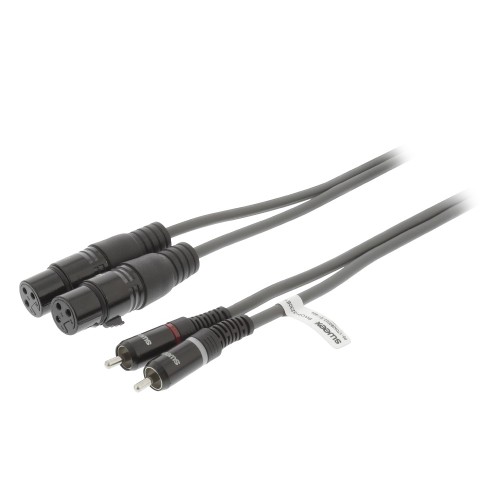 Cavo Stereo 2x XLR 3-Pin Femmina - 2x RCA Maschio 3m