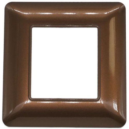 Placca 2 posti in tecnopolimero color bronzo compatibile Matix