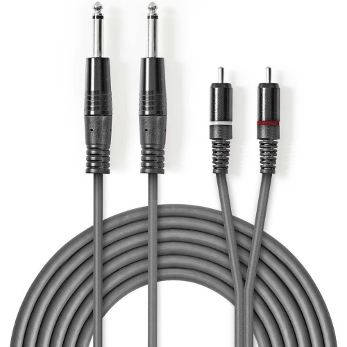 Cavo audio stereo 2x 6,35mm maschio-2x maschio RCA 1.5m