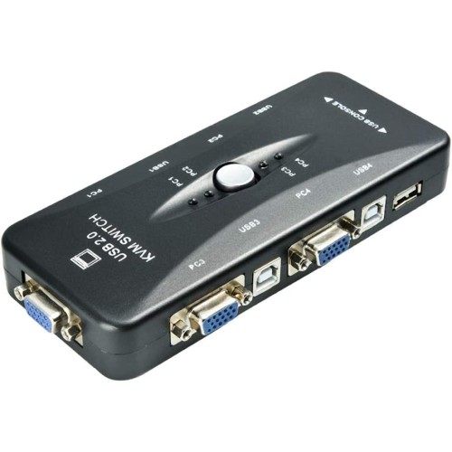 Switch KVM 4 porte USB 2.0 connettori USB/VGA