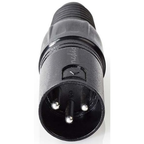 Connettore XLR 3-Pin Maschio nichelato Diametro ingresso cavo 5mm Nero