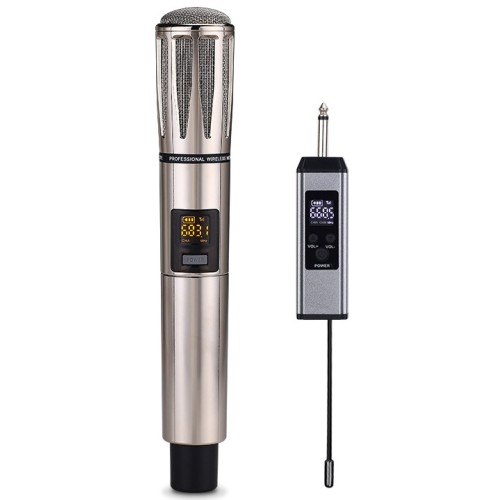 Microfono wireless ricaricabile UHF WF2024-1