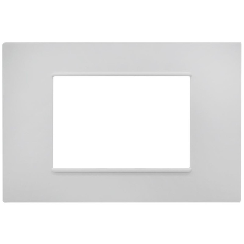 Placca 3 posti bianca Soft Touch compatibile Vimar Plana