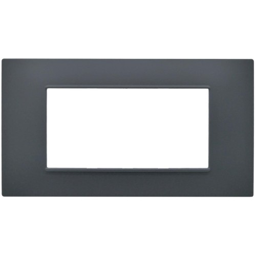 Placca 4 posti antracite Soft Touch compatibile Vimar Plana