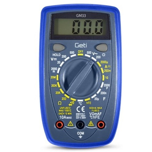 Multimetro digitale con puntali GM33B Geti