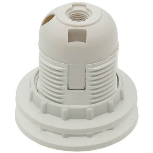 Portalampada E27 bianco in plastica con 2 anelli Vito