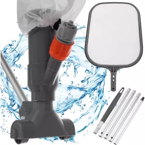 Kit 2 in 1 aspiratore e retino per pulizia piscine