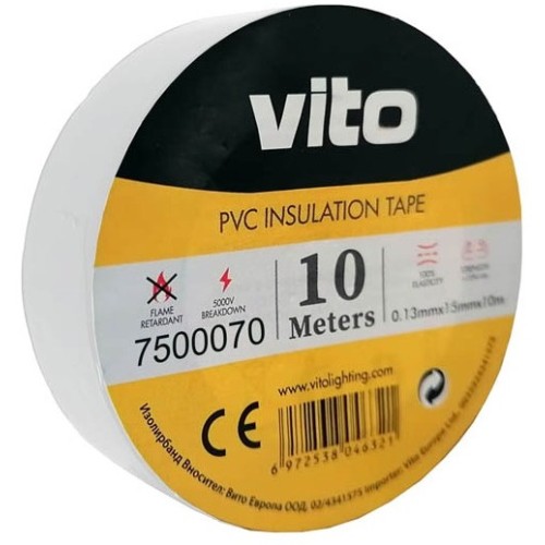 Nastro isolante 15mm 10m bianco Vito