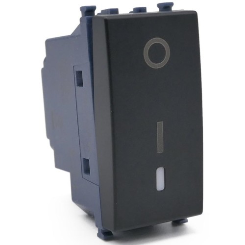 Interruttore bipolare nero compatibile Vimar Arké