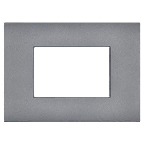 Placca 3 posti grigio compatibile Vimar Arké