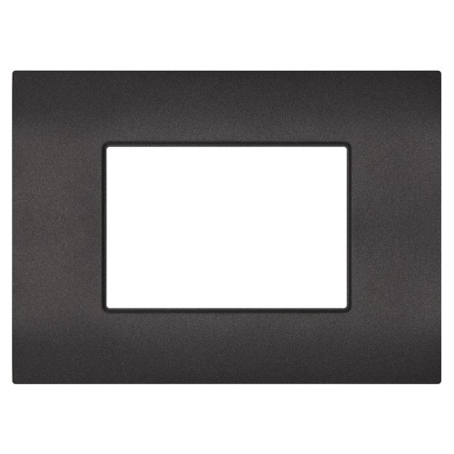 Placca 3 posti nero compatibile Vimar Arké