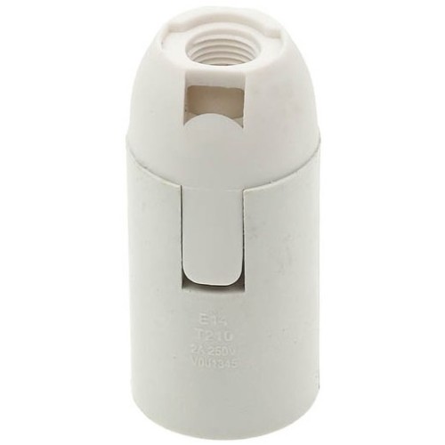 Portalampada E14 bianco in plastica  Vito