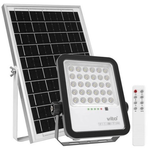 Faretto solare LED 150W 1650lm luce fredda 6000k IP65 Vito
