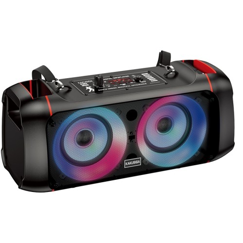 Cassa acustica ricaricabile 2x4" 10W luci LED Bluetooth/FM/USB KSC-689