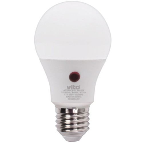 Lampadina LED con sensore crepuscolare E27 9W 972Lm 6400K luce fredda