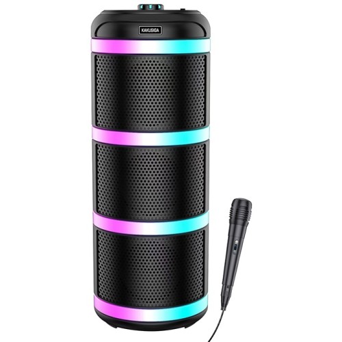 Cassa acustica ricaricabile 3x4" 20W luci LED Bluetooth/FM/USB con microfono KK-4301