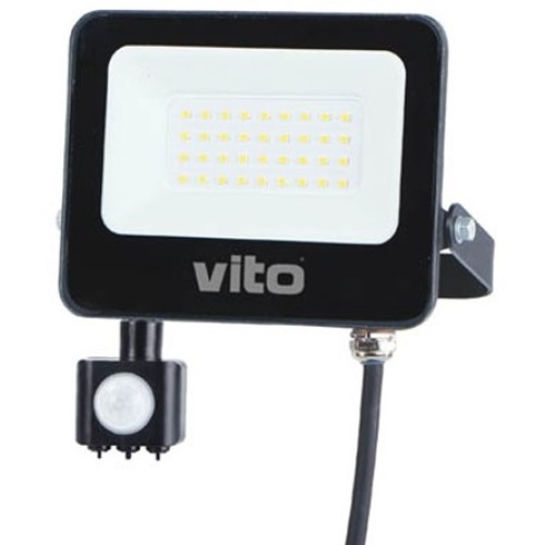 Faro LED da esterno con sensore PIR 30W 3000Lm luce fredda 6000K IP65