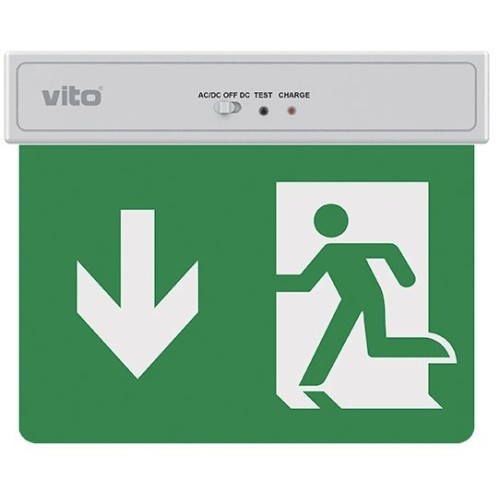 Lampada LED uscita d'emergenza freccia verso il basso 2W 6500k luce fredda