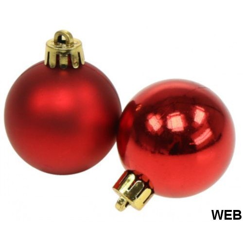 Palline natalizie 3cm lucide/opache color rosso confezione da 15 Christmas Gifts
