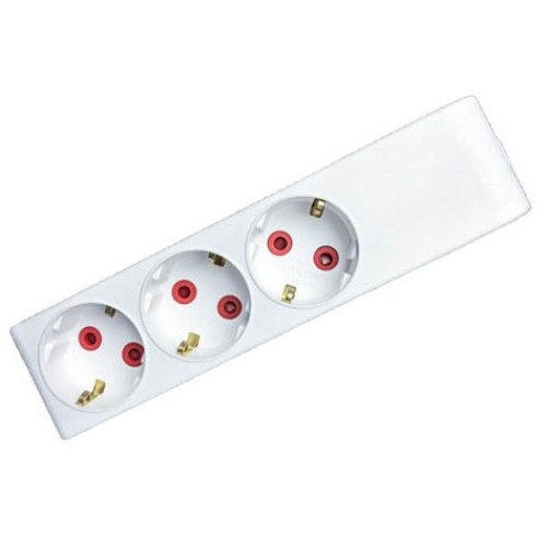 Multipresa Schuko senza cavo 3 posti bianca