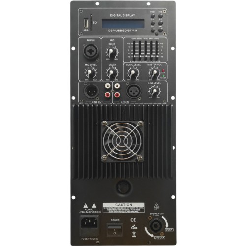 Modulo amplificatore 250W per casse acustiche con Bluetooth/Radio FM ed effetti DSP