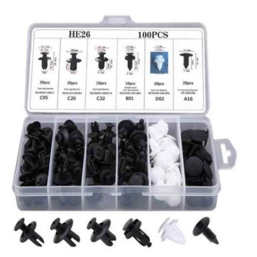 Set di rivetti in platica HE26 100 pezzi
