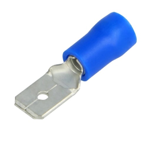Connettore faston a linguetta blu 6.3mm 1.5-2.5mm confezione da 100