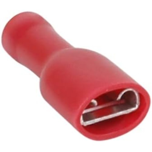 Connettore faston femmina isolato 6.3mm rosso 0.5-1.5mm confezione da 100