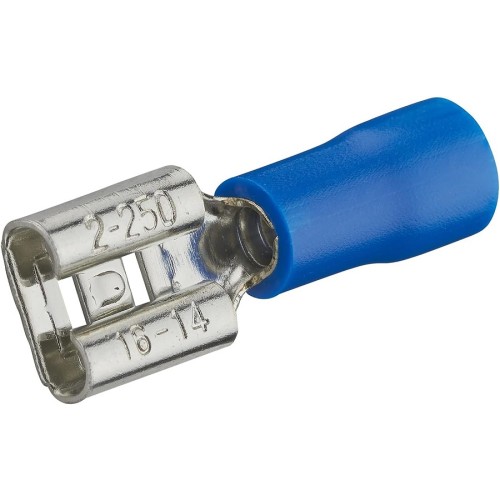 Connettore faston femmina 6.3mm blu 1.5-2.5mm confezione da 100