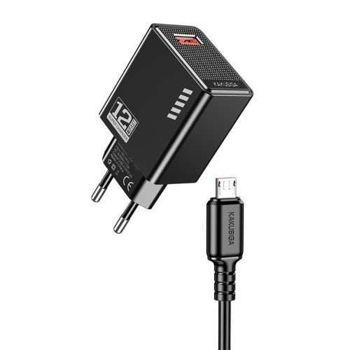 Caricatore micro USB  5V/2.4A 12W nero KSC-1236