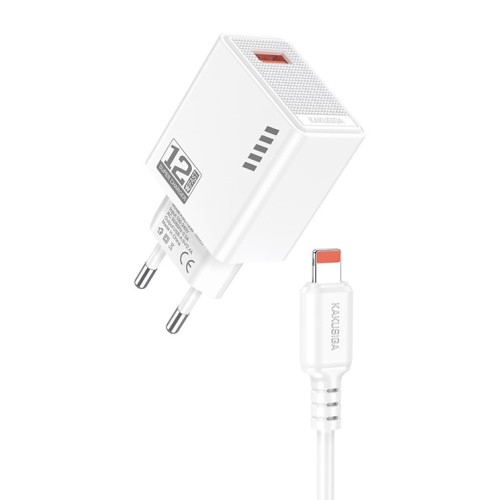 Caricatore USB  lightning 5V/2.4A 12W bianco KSC-1236