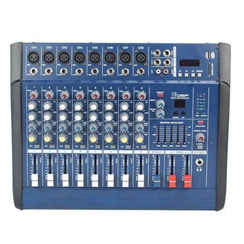 Mixer amplificato 2x250W 8 canali con Bluetooth/USB/SD
