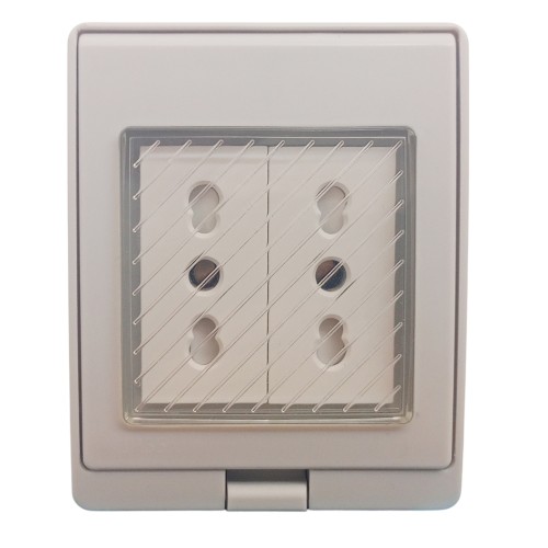 Box stagno da parete IP55 con 2 prese 10-16A