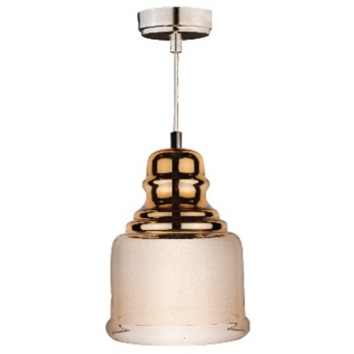 Lampadario in vetro dorato e ambra 1xE27