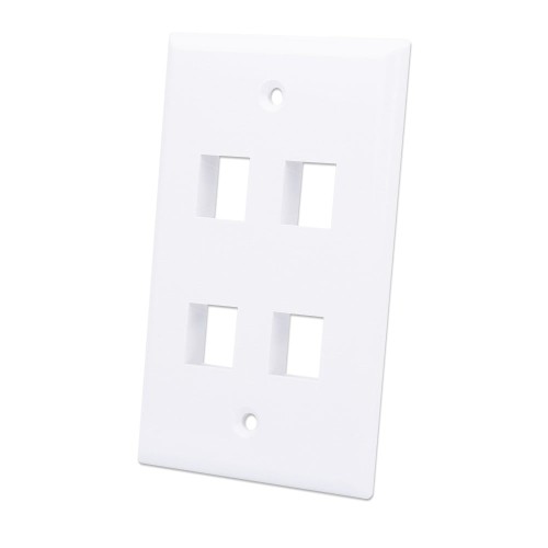 Placca per frutti keystone 4 posti bianca Intellinet