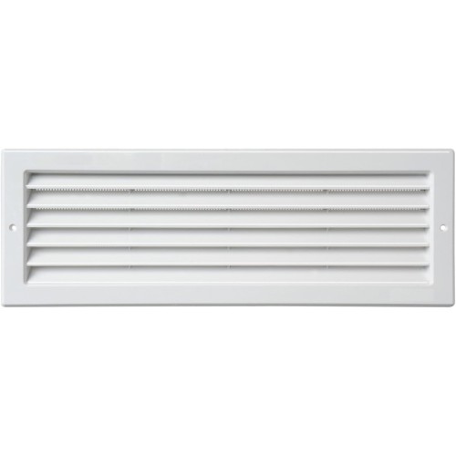 Griglia rettangolare da incasso in PP bianco 370×130mm
