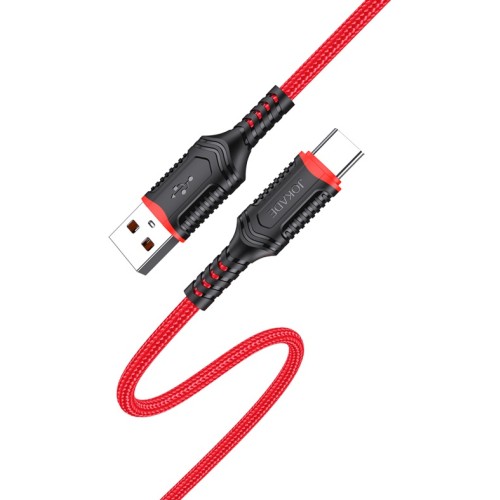Cavo per ricarica e sincronizzazione type C 1m 5A rosso JA019
