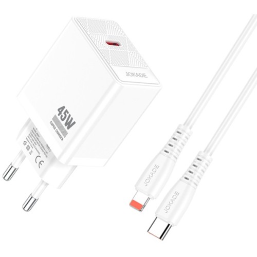 Caricabatterie ricarica rapida con cavo USB Type C - Lightning bianco 1m JB092